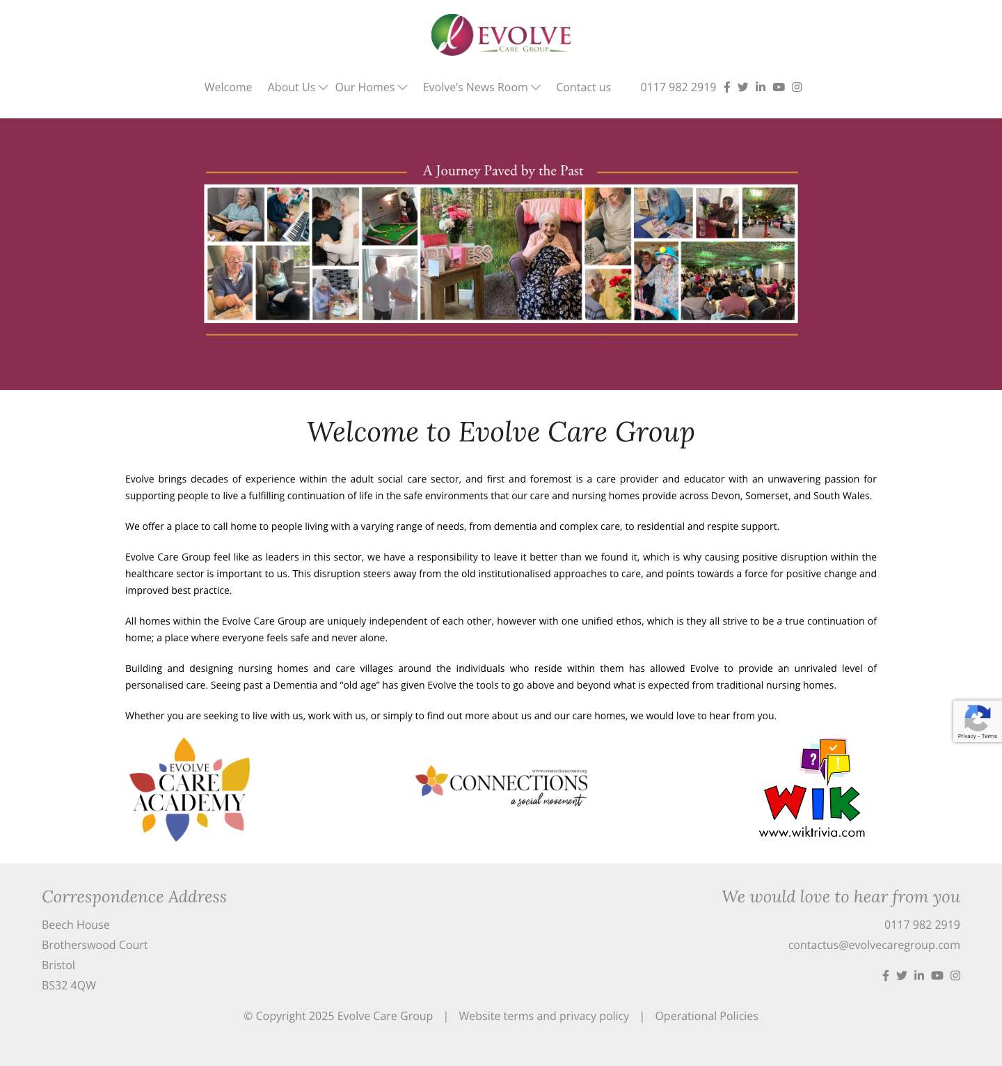 Social Care Provider | Dementia Specialist | Evolve Care Group - Full Screenshot