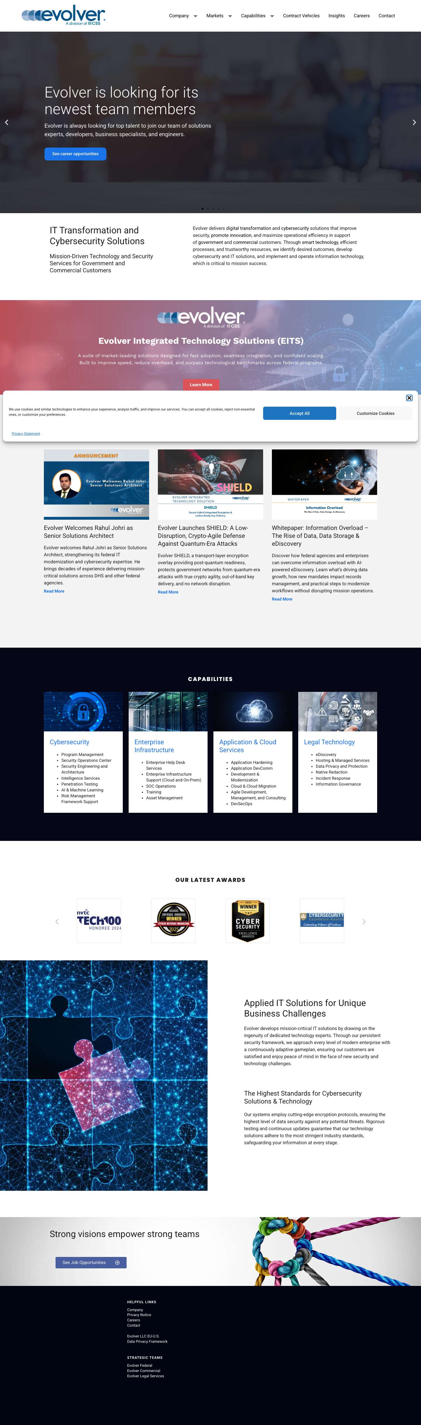IT Transformation and Cybersecurity Services - Evolver - Full Screenshot