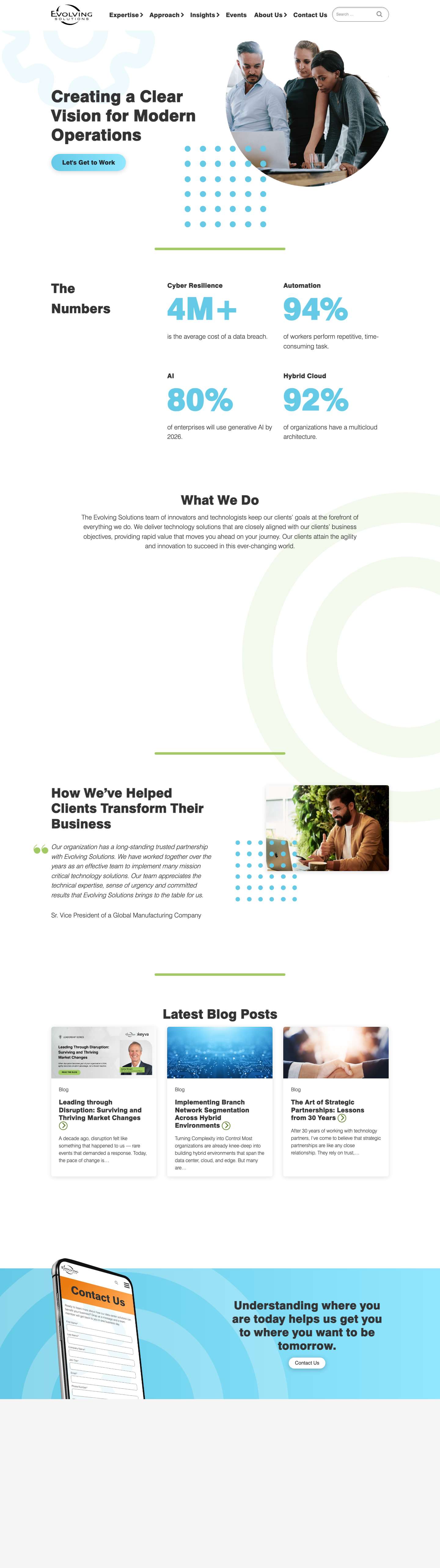 Enterprise Technology & Hybrid Cloud Solution Provider - Evolving Solutions - Full Screenshot