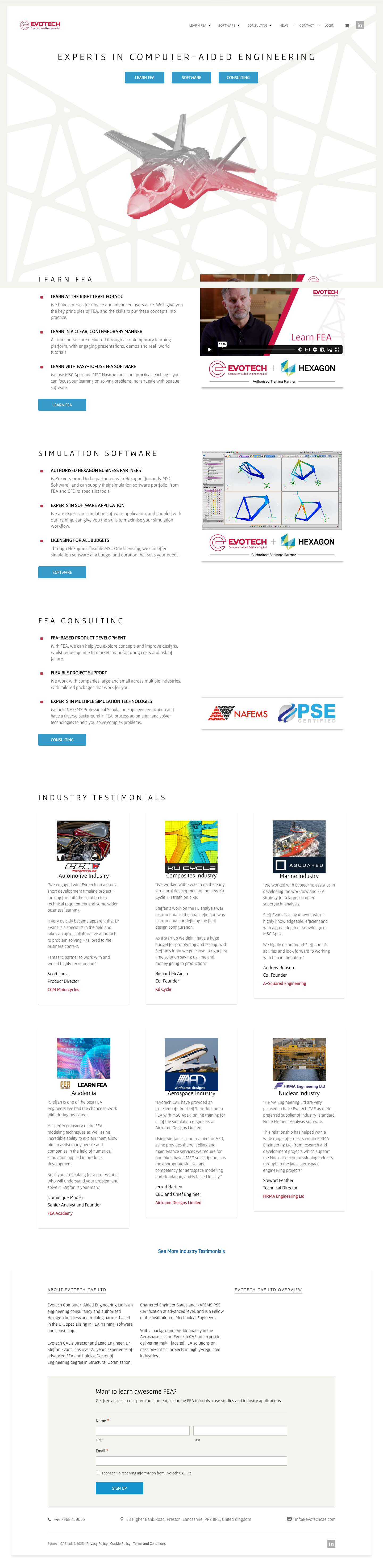 Evotech Computer Aided Engineering: FEA Consultancy & MSC Apex CAEmap-pin-newphoneArtboard 1 - Full Screenshot