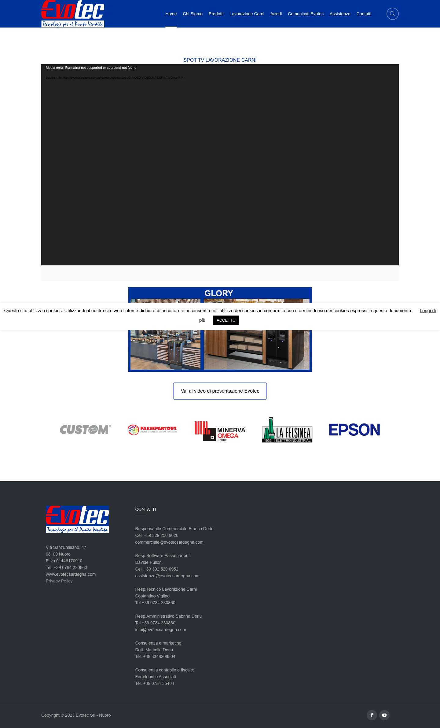 Registratori di Cassa Nuoro – Forniture per attività commerciali, uffici ed industrie lavorazione carni a Nuoro - Full Screenshot