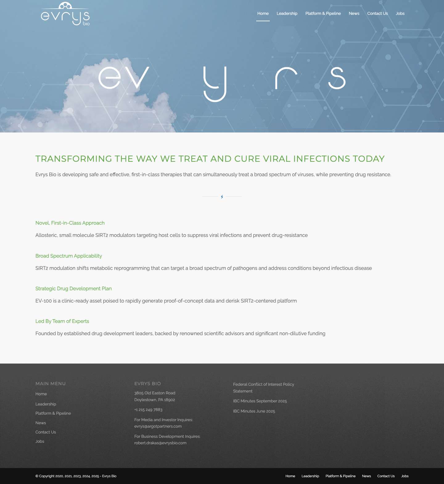 Evrys Bio – Next Gen TherapeuticsScroll to top - Full Screenshot