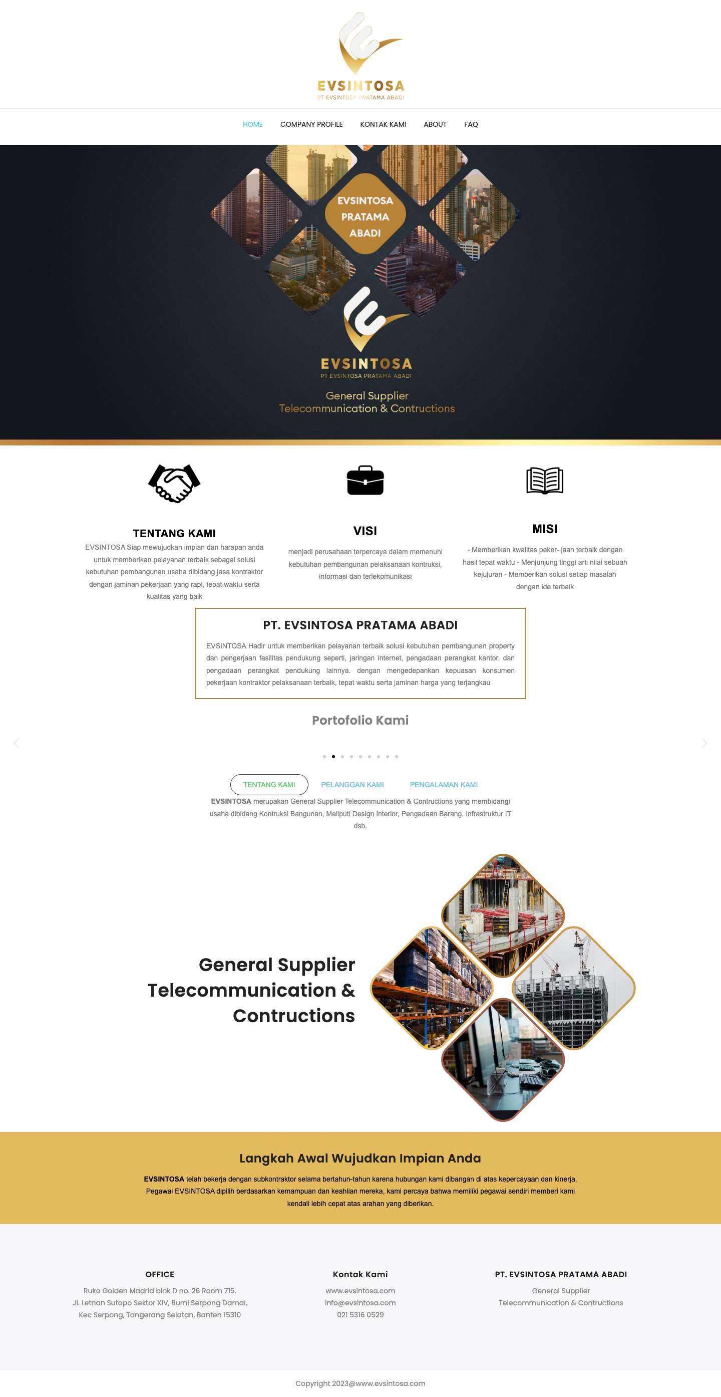 Home - Evsintosa Pratama Abadi - Full Screenshot