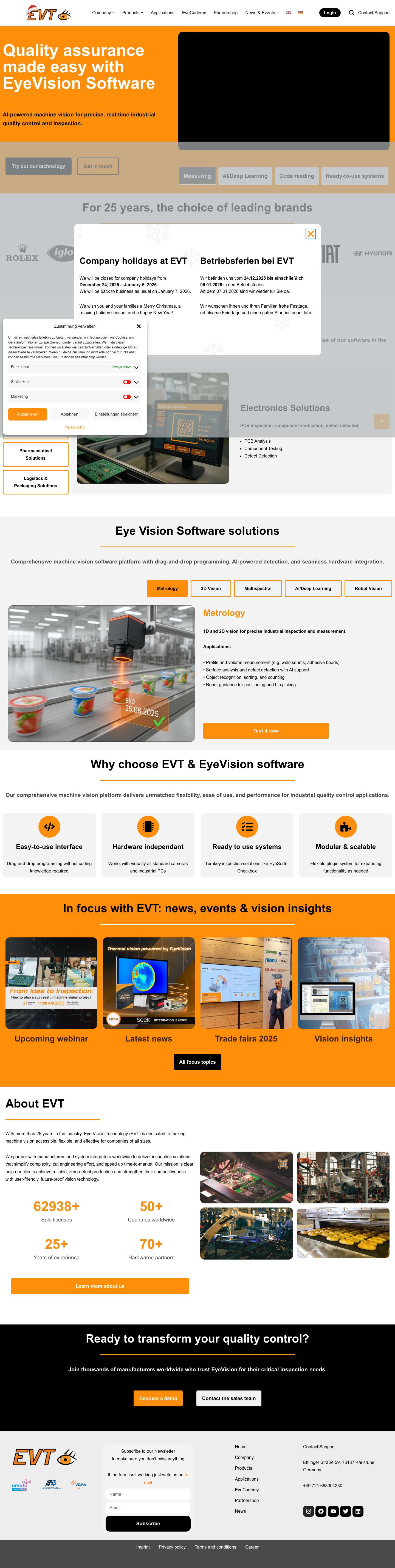 home - Your solution for industrial image processing - Full Screenshot