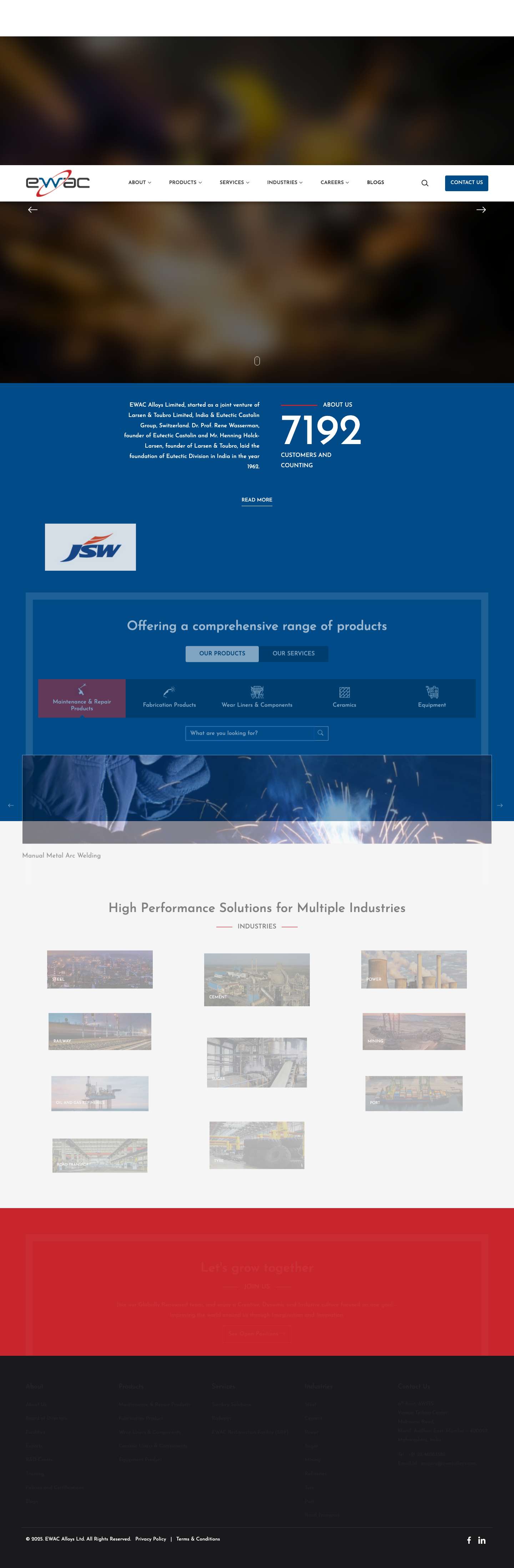 EWAC Alloys Limited Home - EWAC Alloys Limited - Full Screenshot