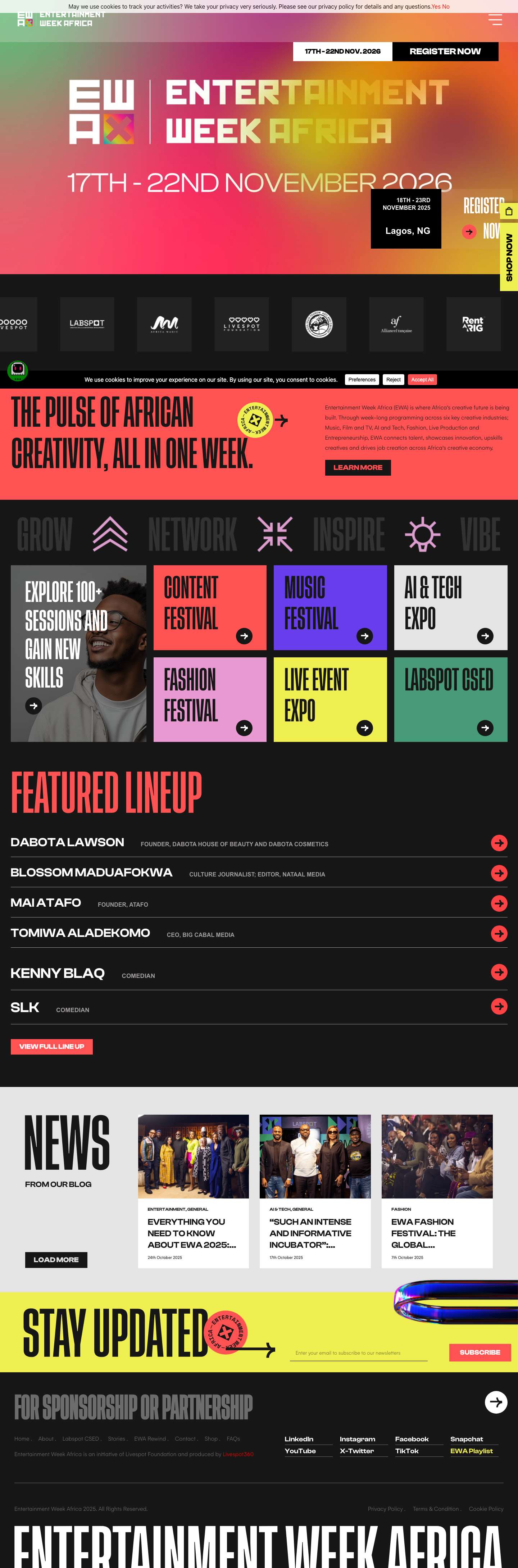 EWA – Entertainment Week Africa - Full Screenshot