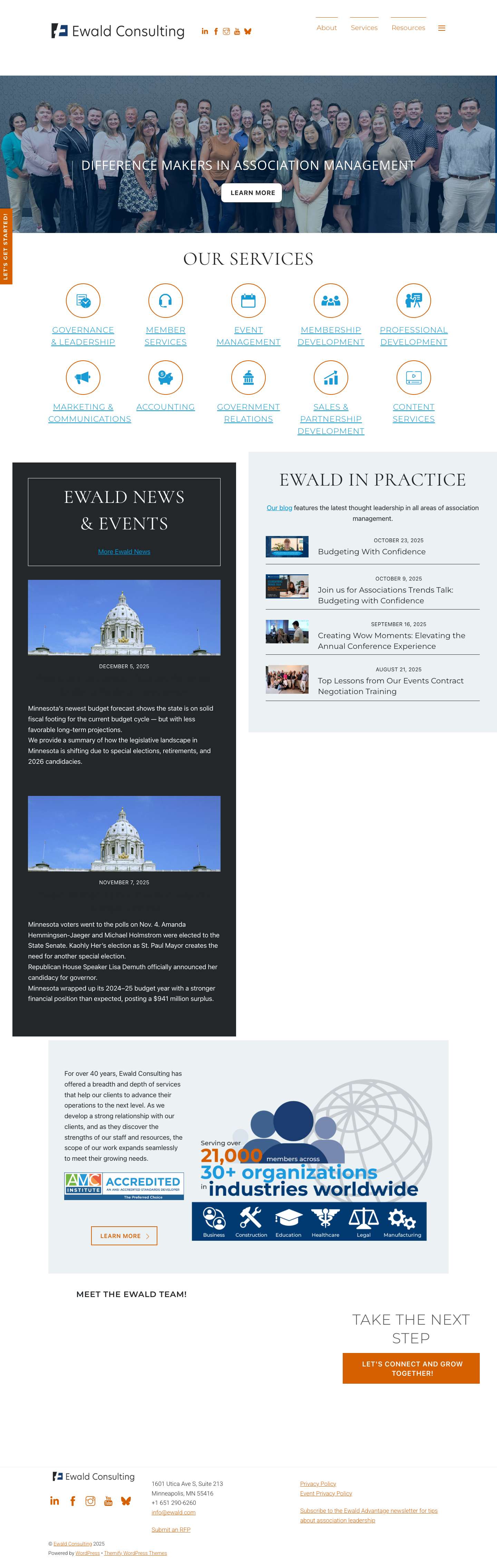 Association Management - Ewald Consulting: Difference Makers - Full Screenshot