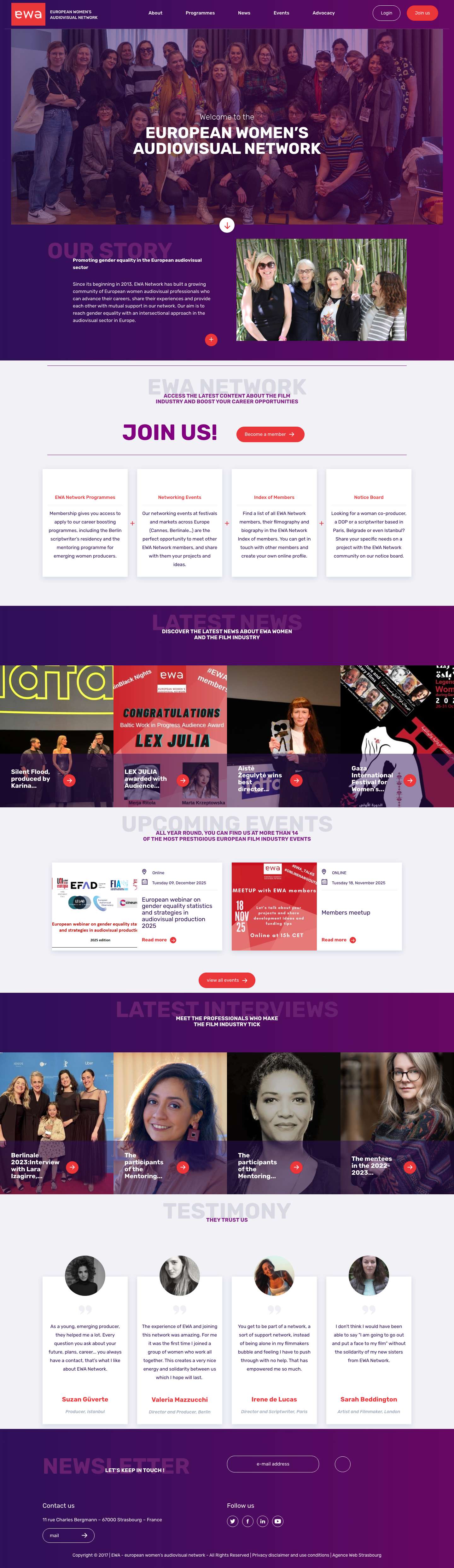 European Women's Audiovisual network - EWA Network - Full Screenshot