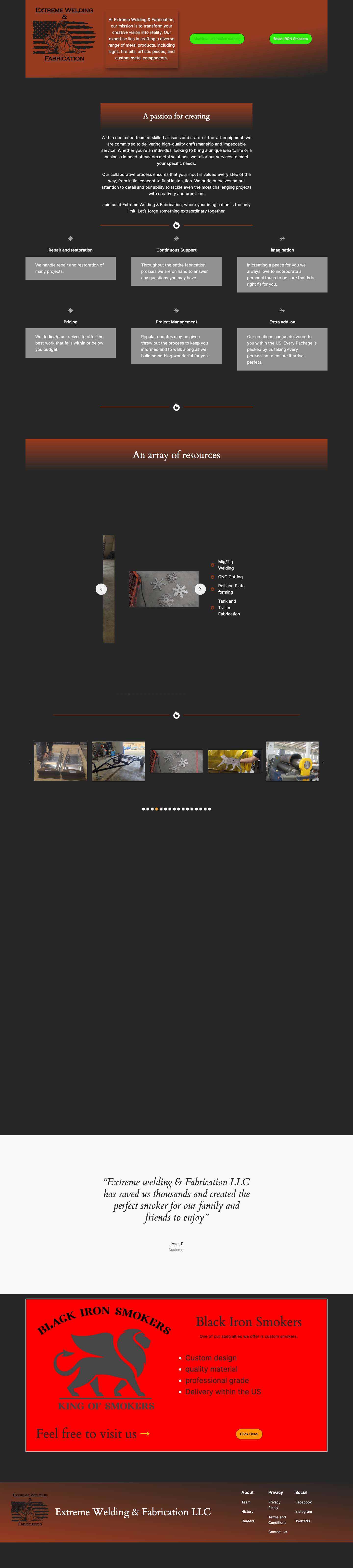 Extreme Welding & Fabrication LLC – Design, prototypes, production we are with you every step. - Full Screenshot