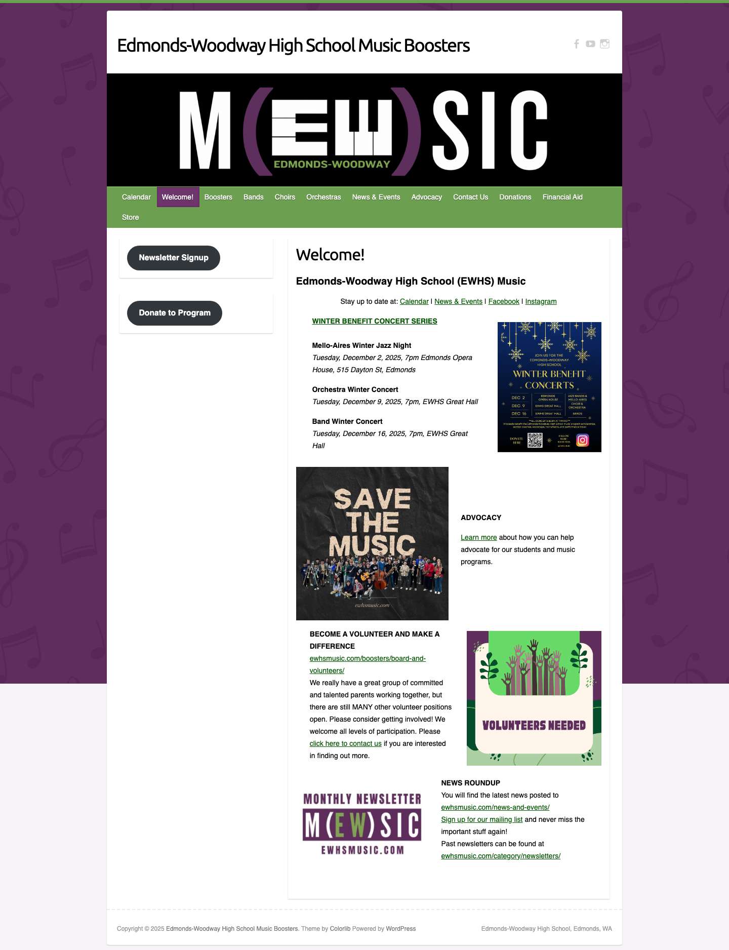 Edmonds-Woodway High School Music Boosters - Full Screenshot