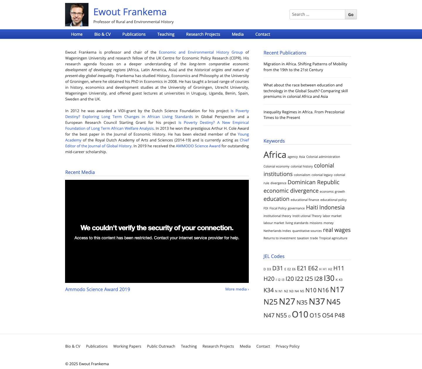 Ewout Frankema – Professor of Rural and Environmental History - Full Screenshot