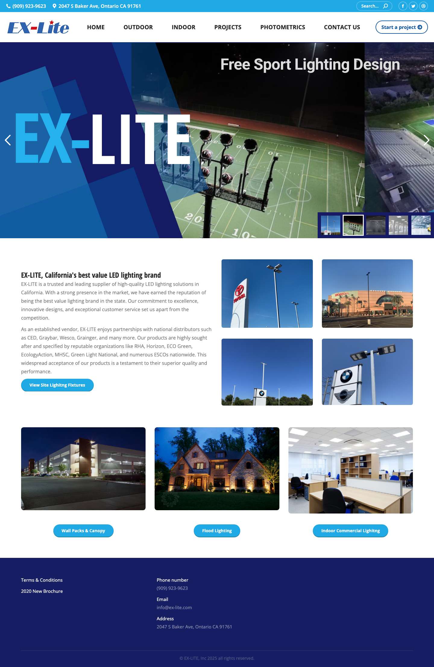 EX-LITE LED Lighting - Full Screenshot