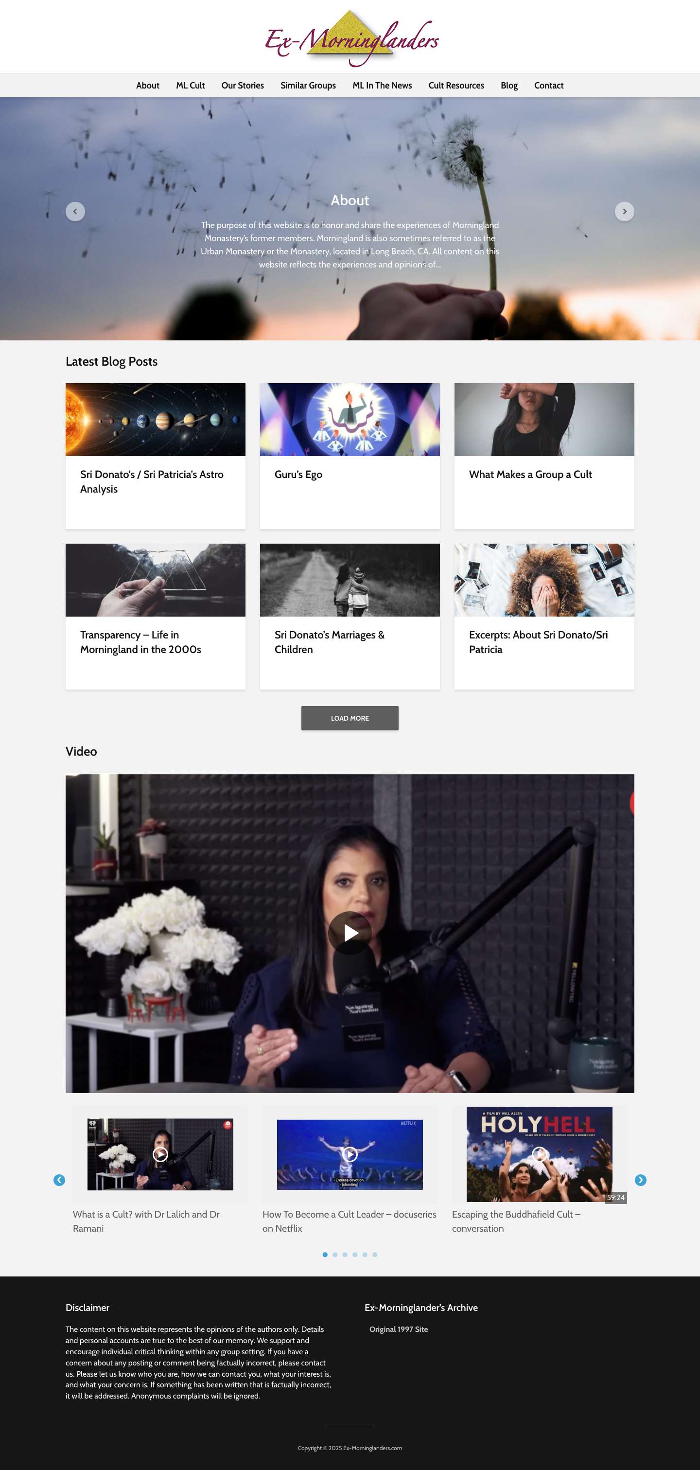 Home - Ex-Morninglanders - Full Screenshot