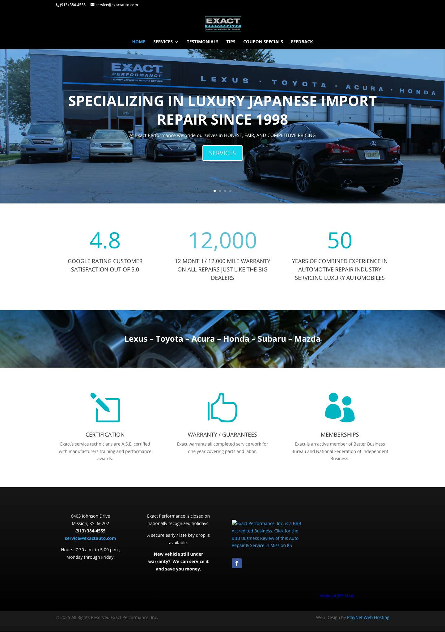 Exact Performance | We wouldn't put anything on your car that we wouldn't put on our own. - Full Screenshot