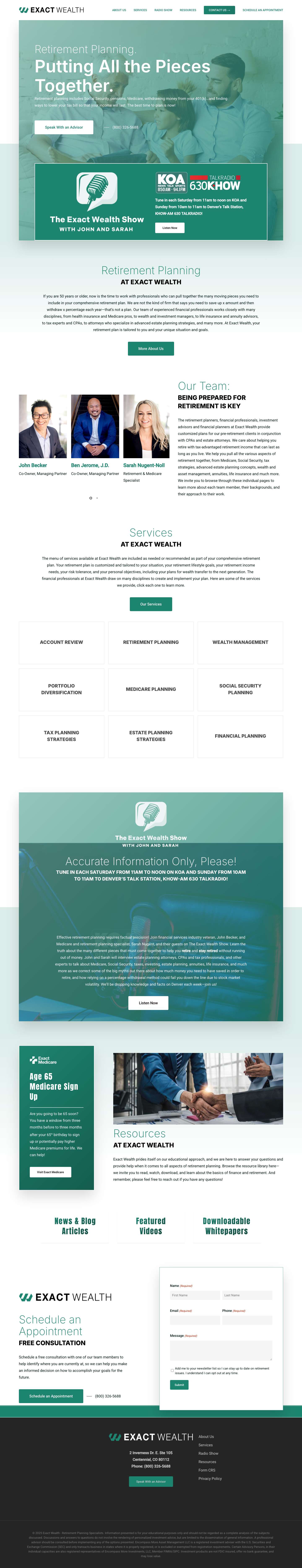 Exact Wealth | Retirement Planning & Wealth Management - Exact Wealth - Retirement Planning Specialists - Full Screenshot
