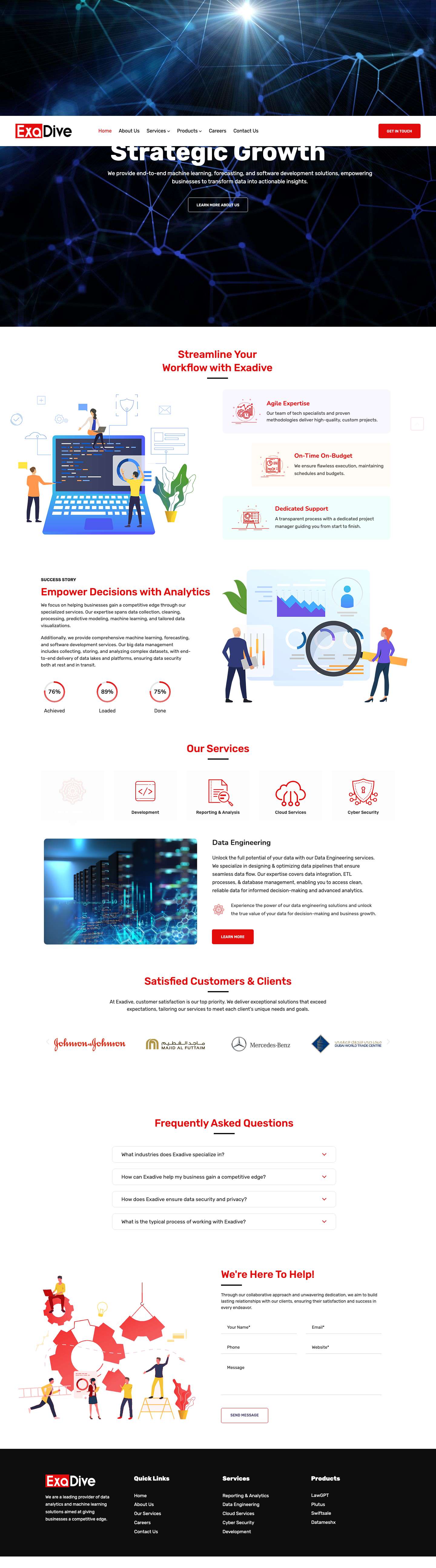 Exadive – Transforming Data into Strategic Growth - Full Screenshot