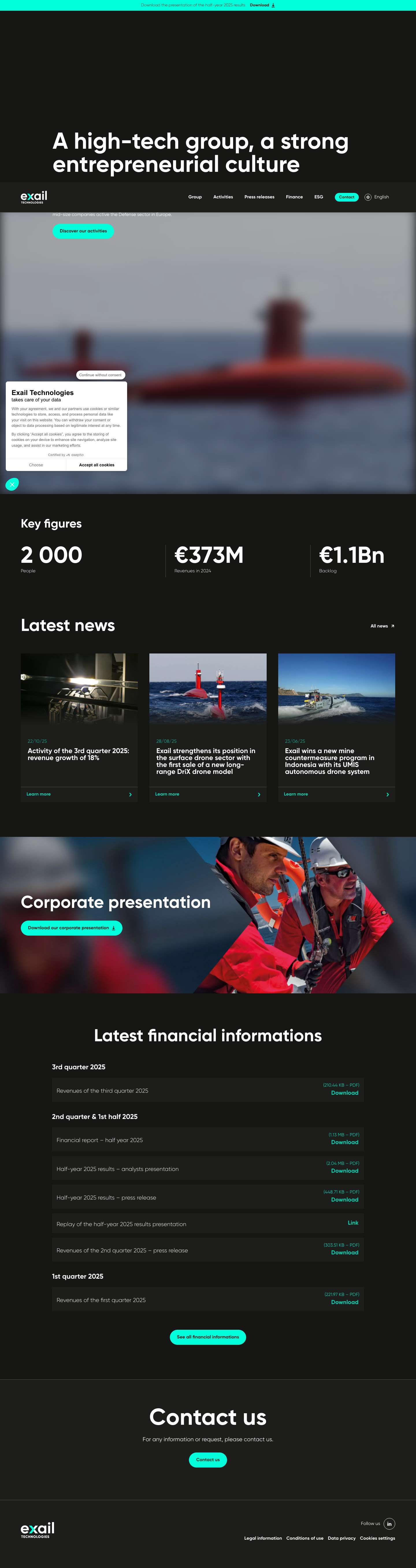 A high-tech group, a strong entrepreneurial culture - Exail Technologies - Full Screenshot