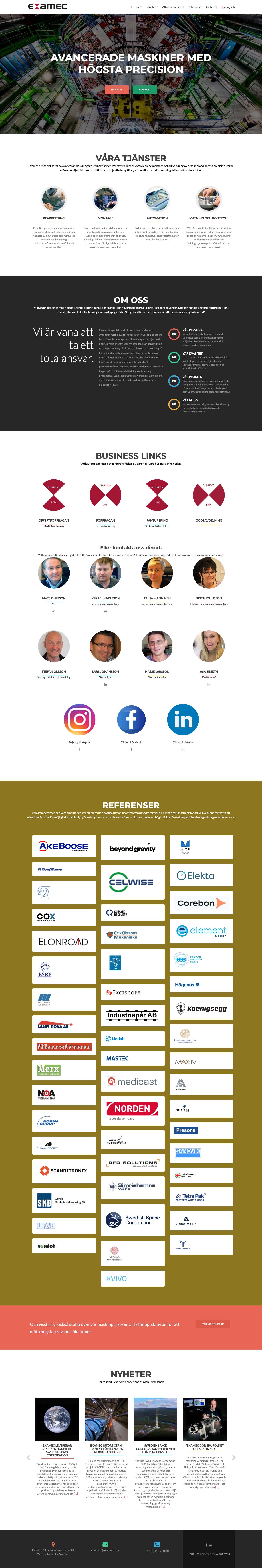 Examec – Examec är specialiserat på avancerat maskinbygge i mindre serier. Vi bygger oftast maskiner med högsta krav på tillförlitlighet, där krångel och haveri skulle orsaka allvarliga konsekvenser. Det kan handla om förlorad produktion, livsmedelssäkerhet eller felaktiga vetenskapliga data. - Full Screenshot