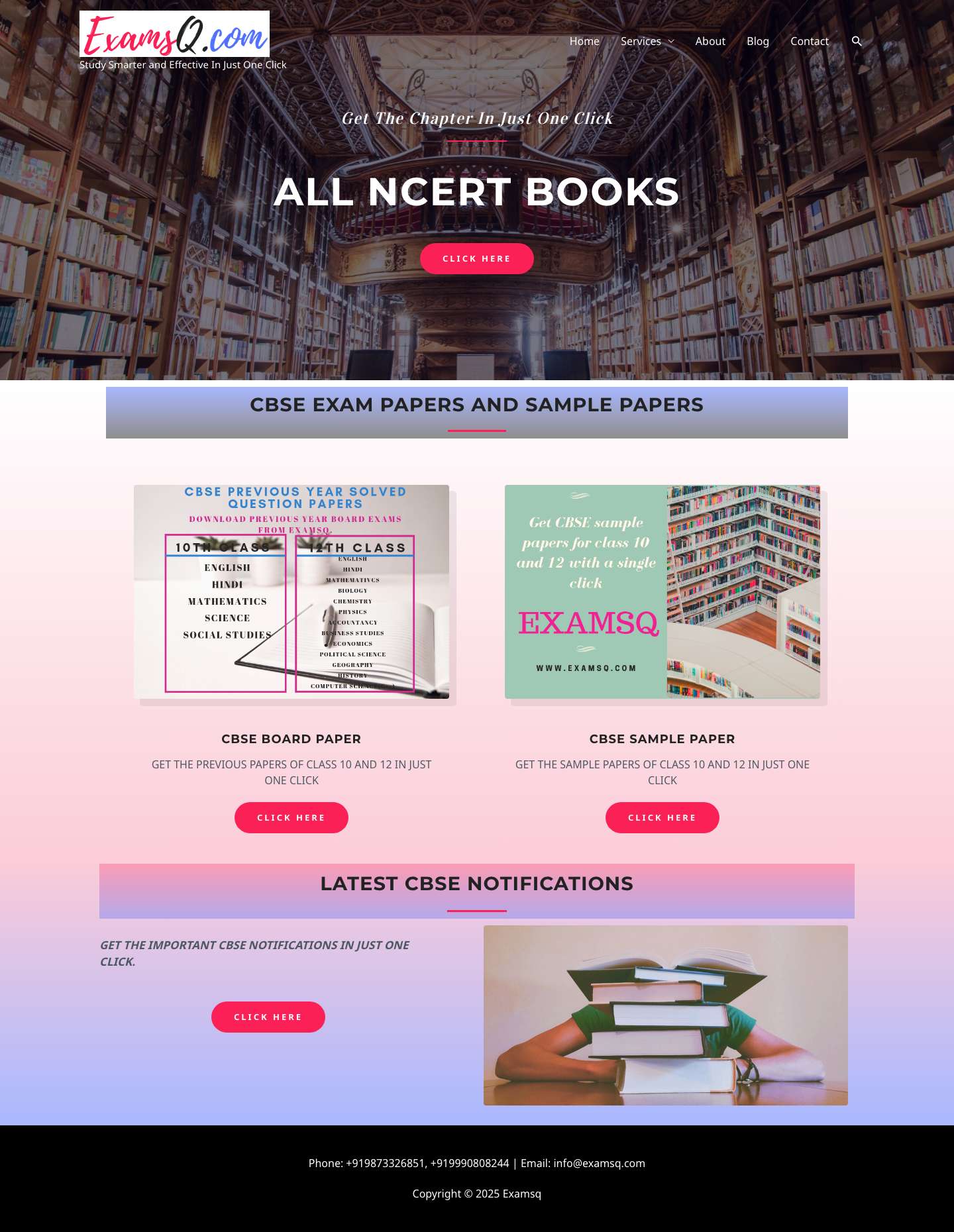 Sample papers, Previous year solved question papers, Notifications of CBSE board. - Full Screenshot