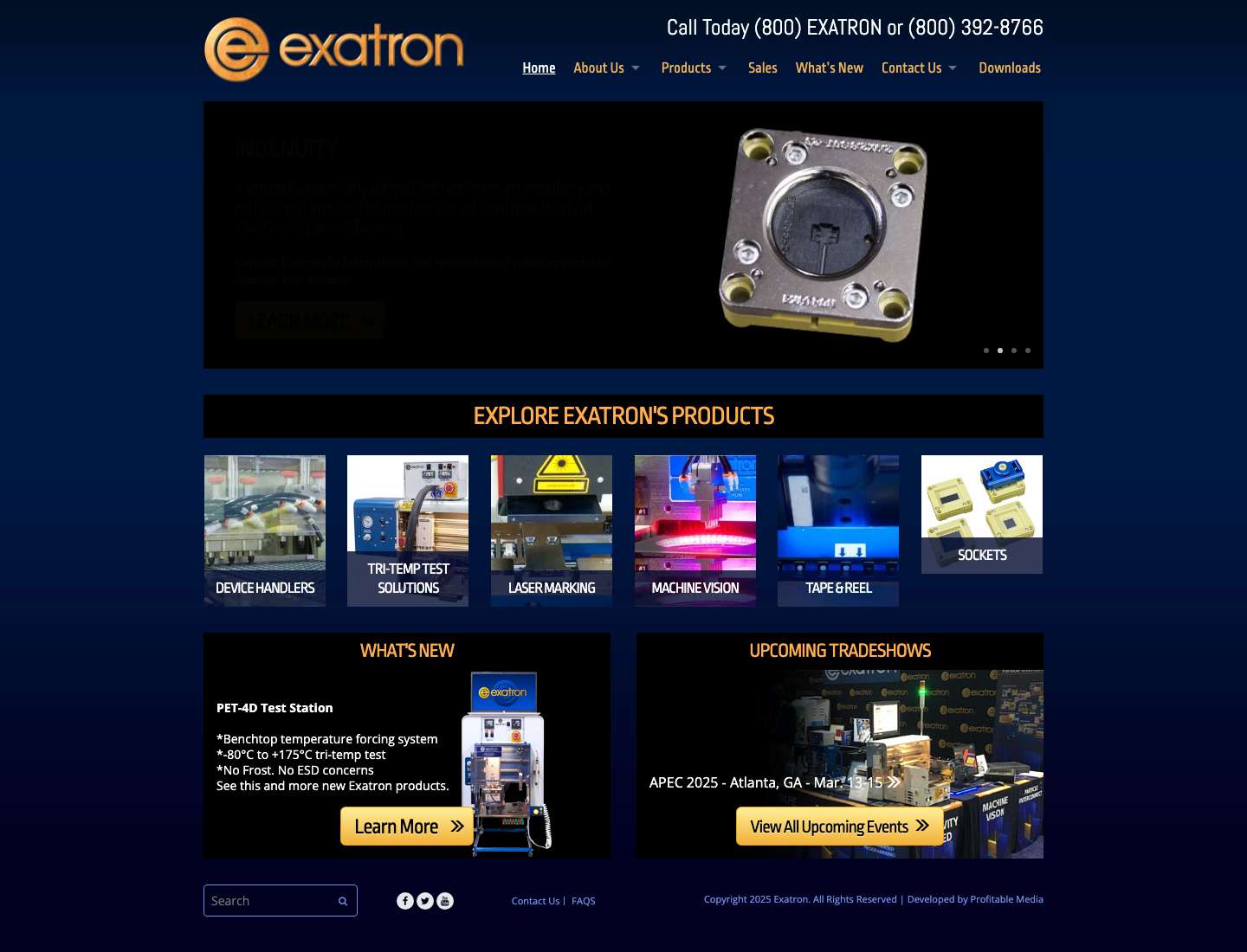 Exatron - Automated Semiconductor Test Handlers & More - Full Screenshot