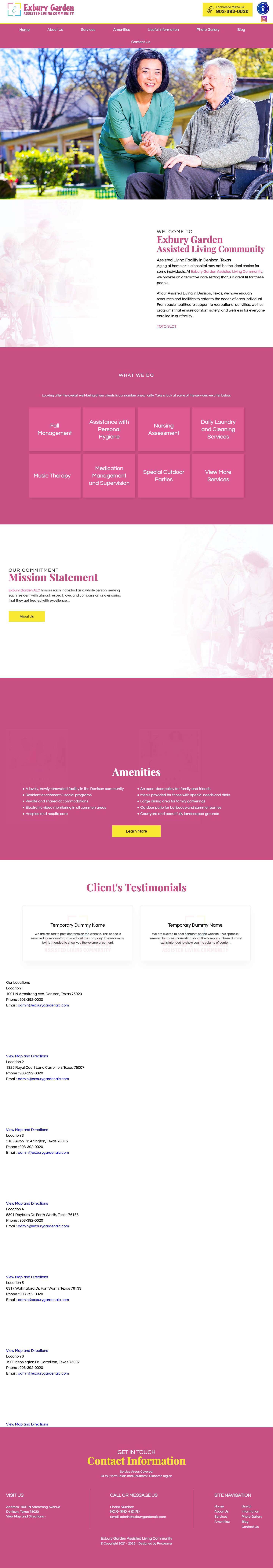 Assisted Living | Elder Care | Denison, Texas - Full Screenshot