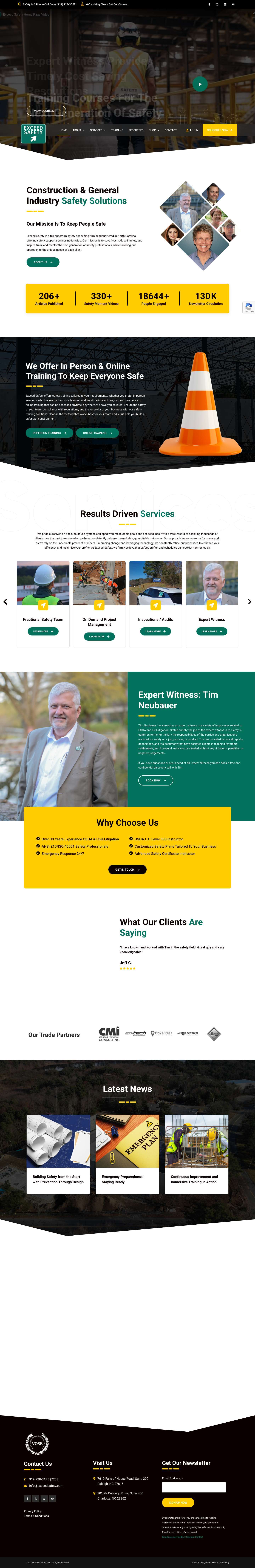 Workplace Safety Consulting + Training + Management Raleigh NC - Full Screenshot