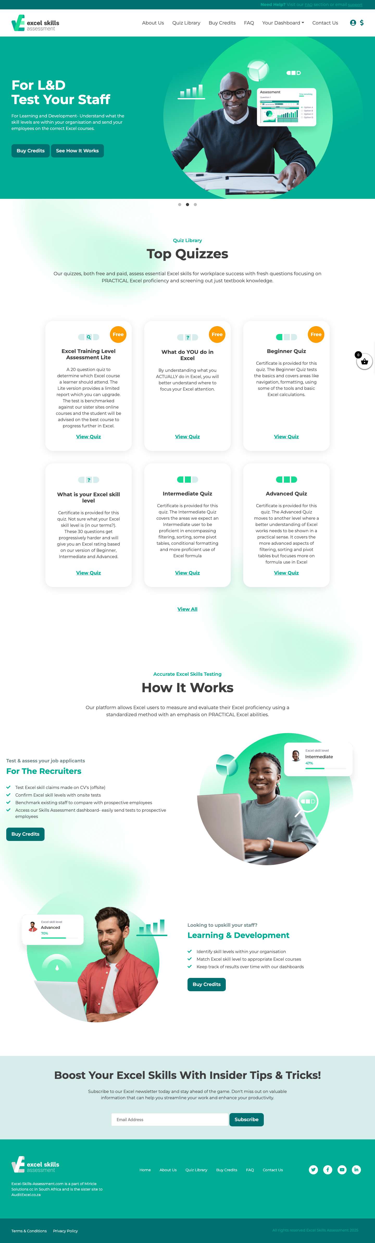 Home - Excel Skills Assessment - Full Screenshot
