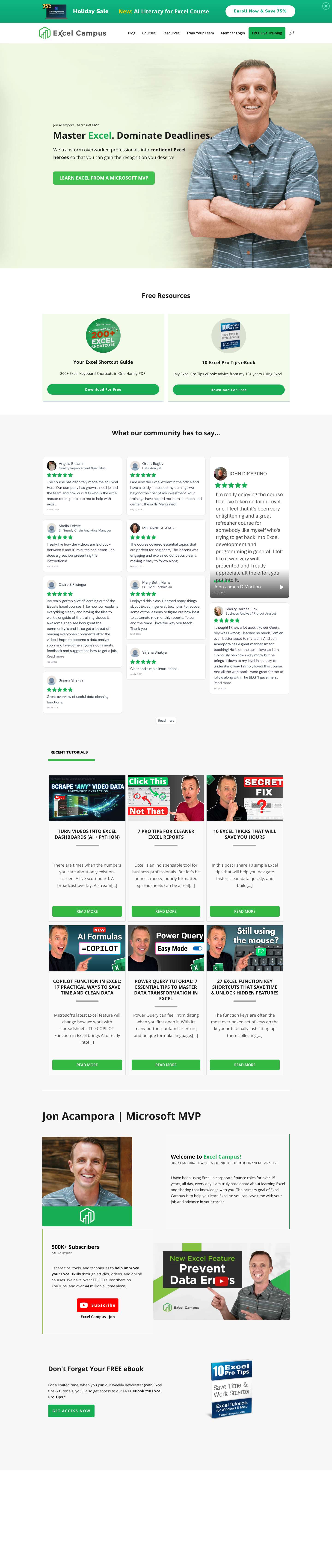 Excel Campus | Master Excel. Dominate Deadlines. - Full Screenshot