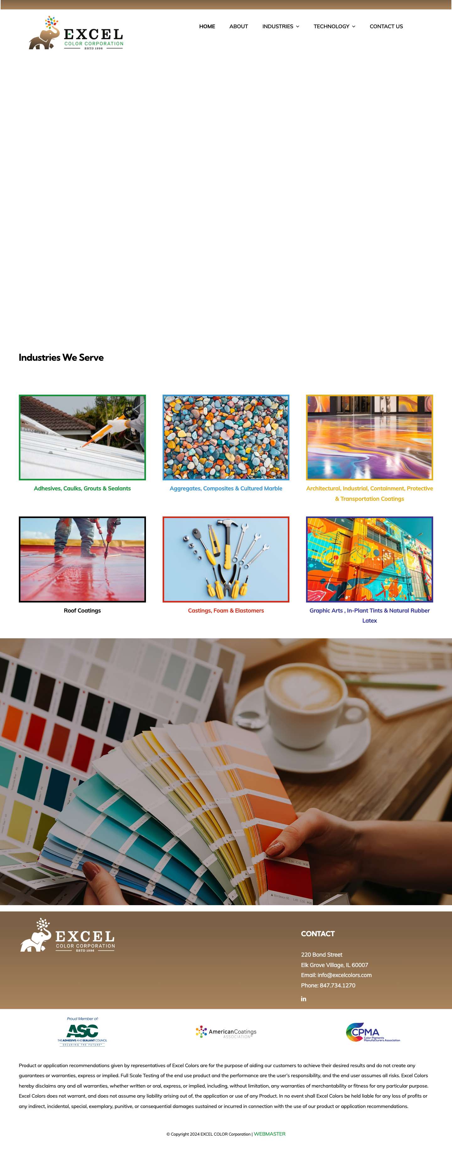 Excel Color | Color Pigment Dispersions - Full Screenshot