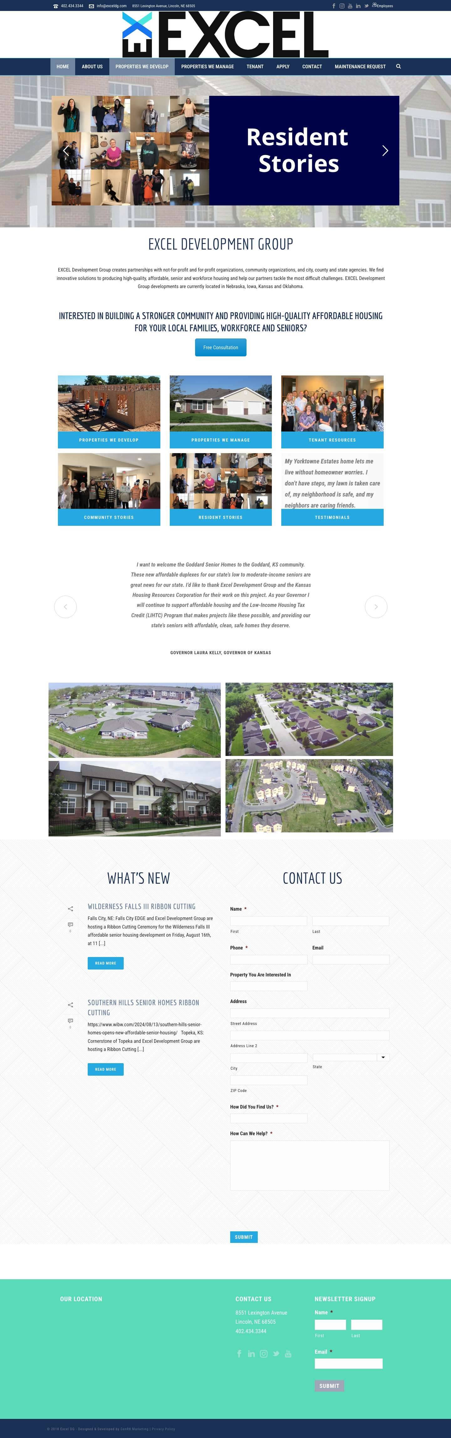 Affordable & Low-Income Housing - Excel Development Group - Full Screenshot