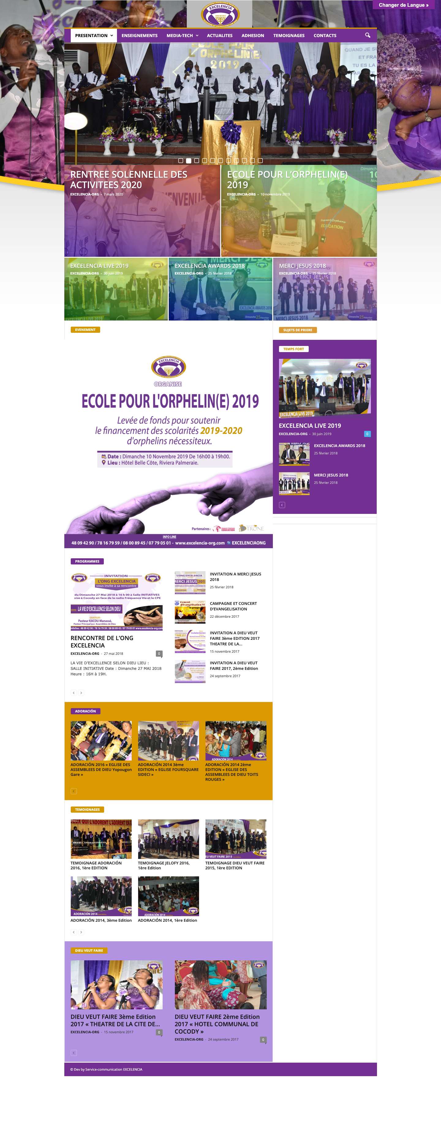 ACCUEIL - ONG EXCELENCIAACCUEIL - ONG EXCELENCIA - Full Screenshot