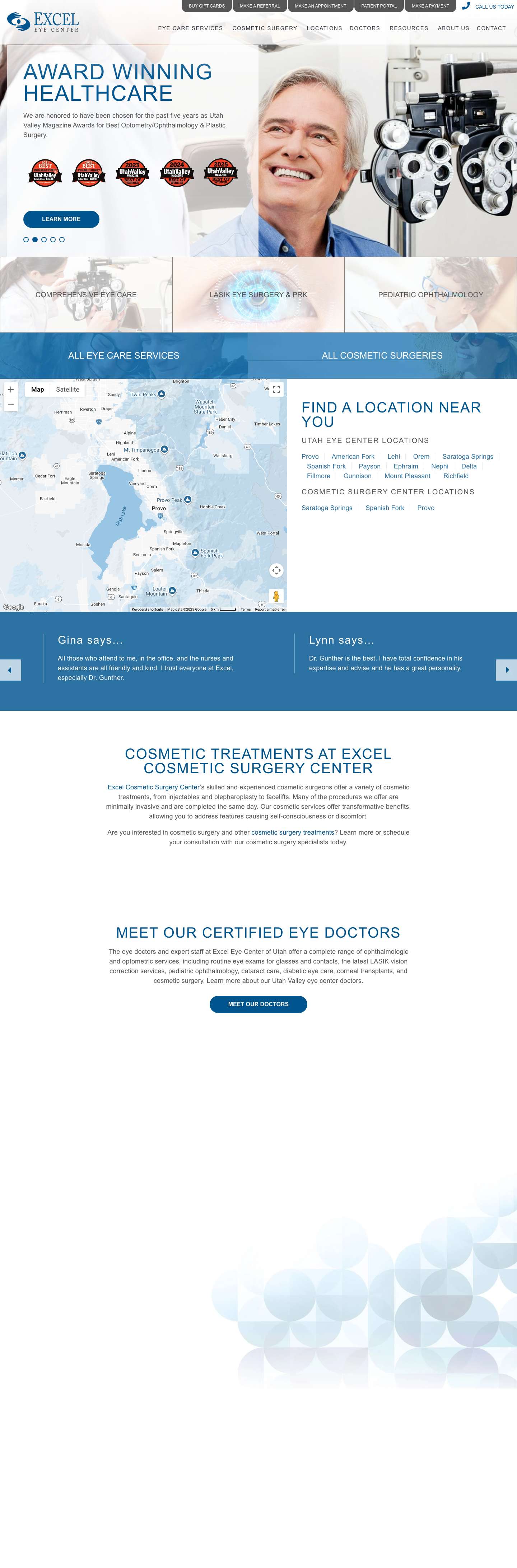 Utah Eye Center | Cosmetic Surgery | Vision Center Near You - Full Screenshot