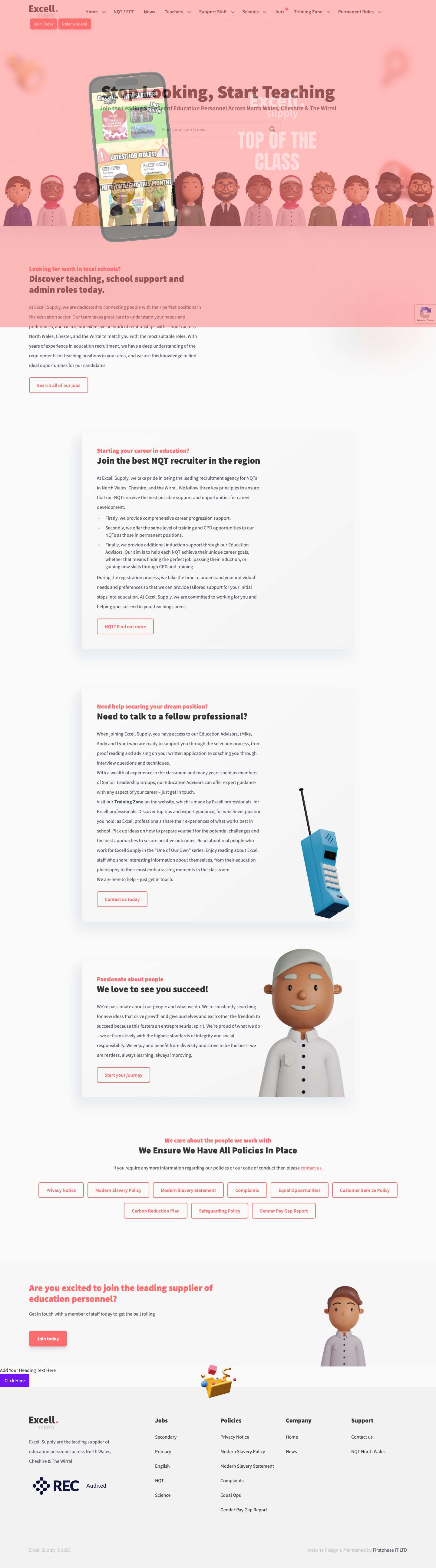 Excell Supply - Leading Education Supply North Wales, Cheshire & Wirral - Full Screenshot