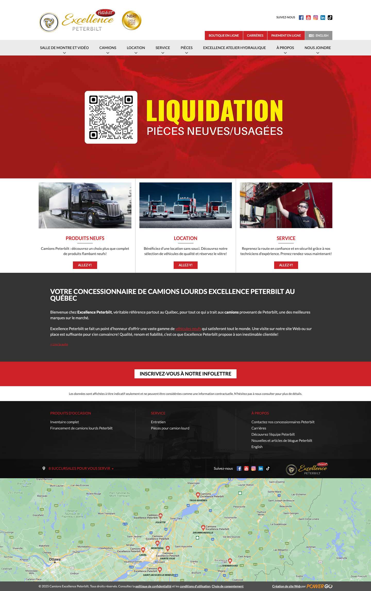 Concessionnaires de camions lourds I Excellence Peterbilt - Full Screenshot