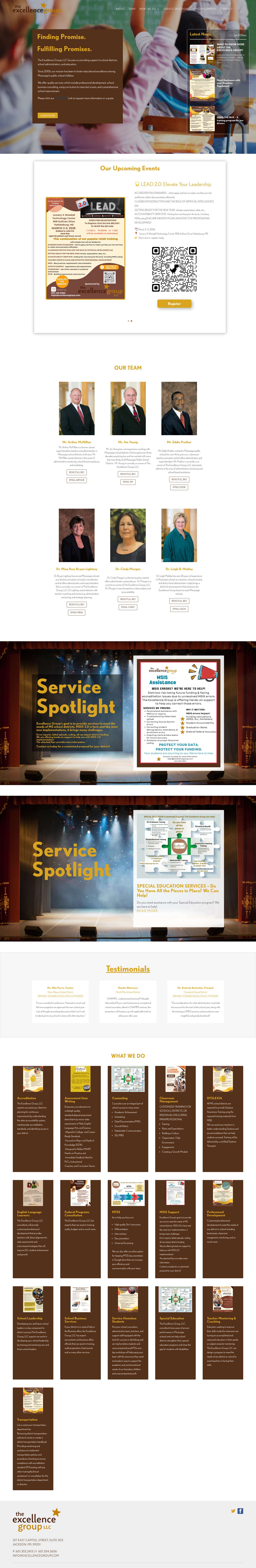 Educational Consultants in Mississippi - The Excellence Group - Full Screenshot