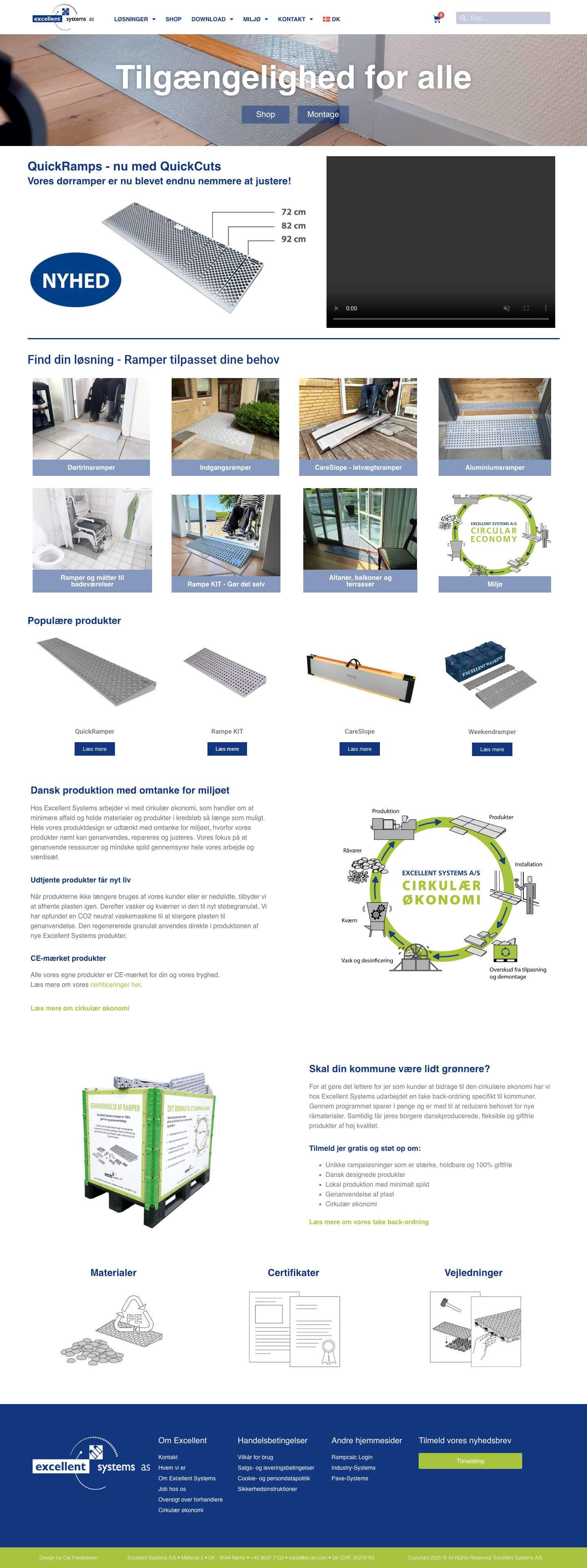 Kørestolsramper og dørtrinsramper til ude og hjemme - Full Screenshot