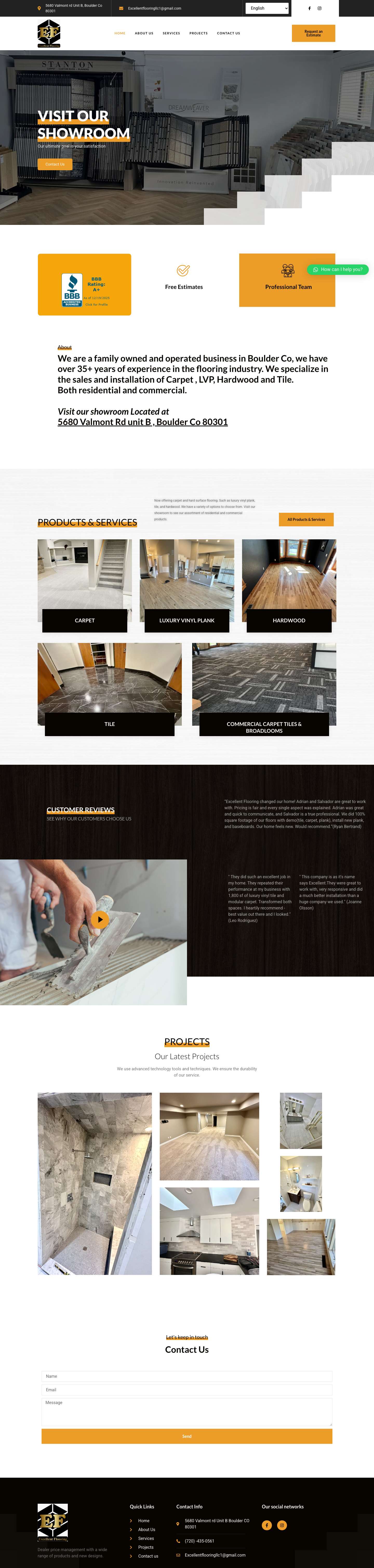 Excellent Flooring – Services - Full Screenshot