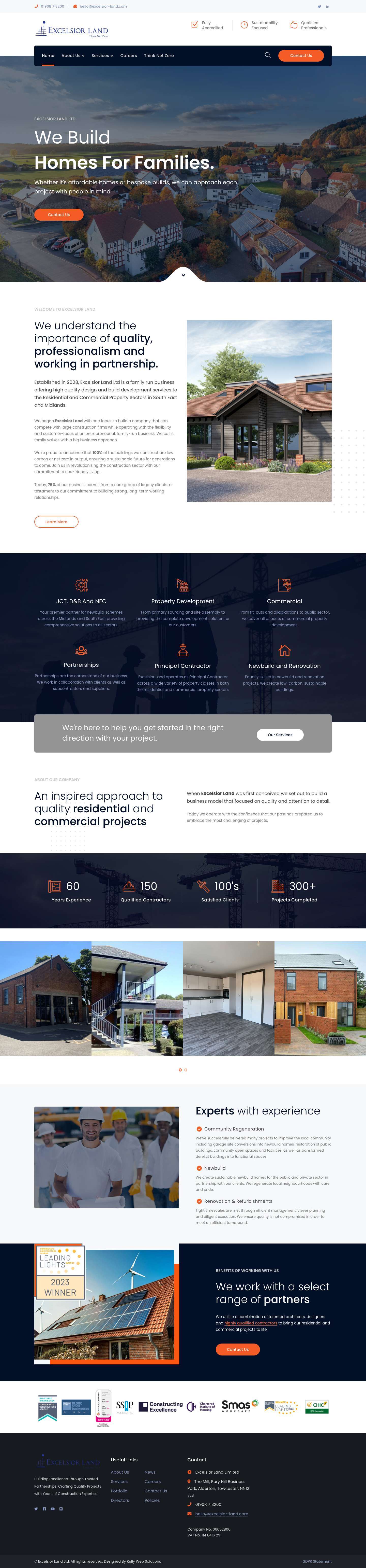 Excelsior Land Ltd – Building & Construction – Towcester - Full Screenshot