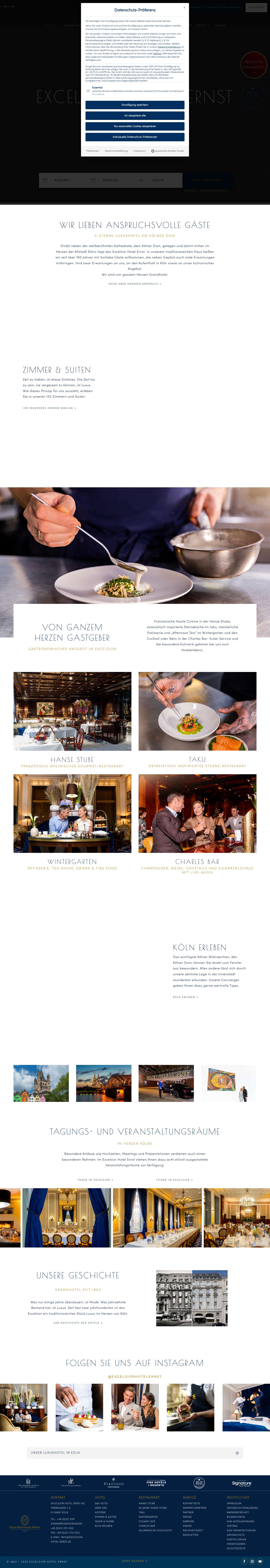 Excelsior Hotel Ernst | 5-Sterne Luxushotel am Kölner Dom - Full Screenshot