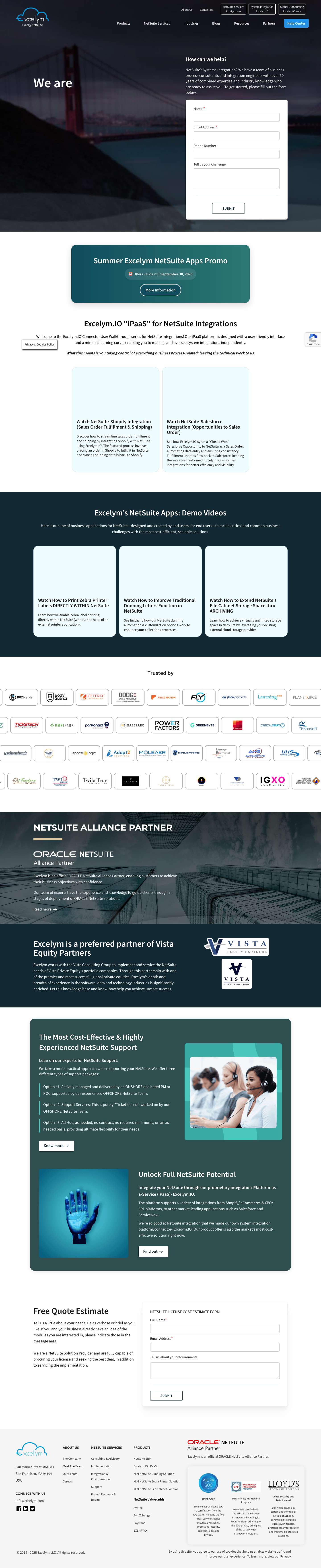 Home | Excelym - NetSuite Alliance Partner - Full Screenshot
