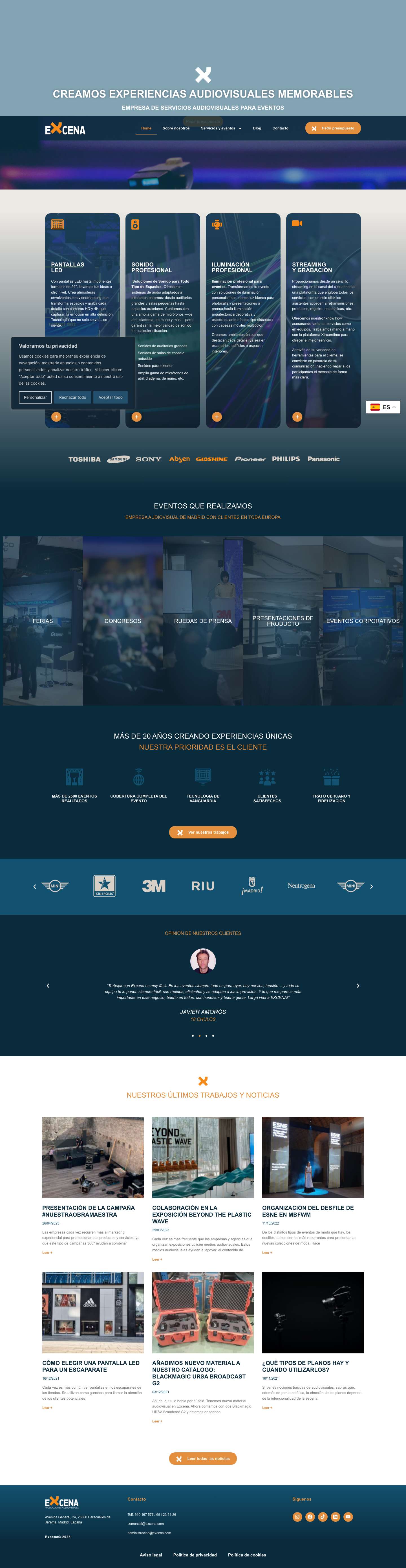 Excena – Producciones audiovisuales - Full Screenshot