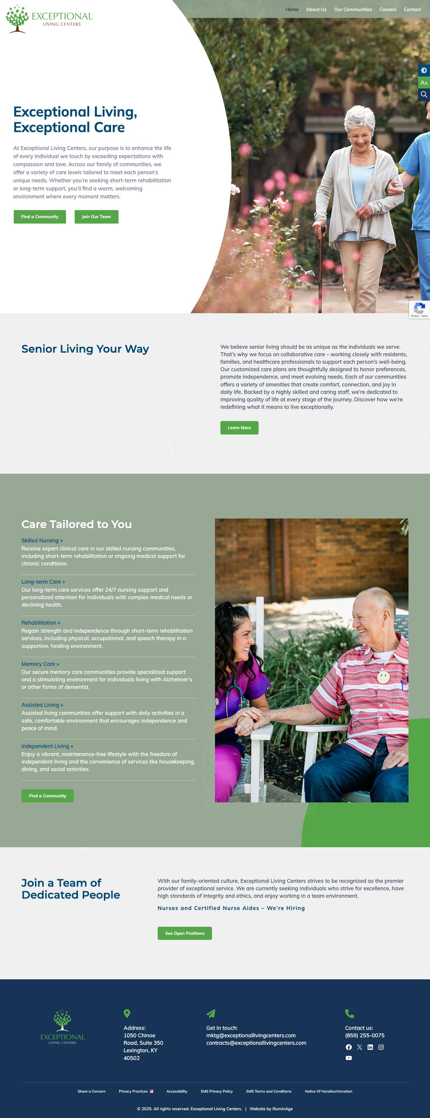Exceptional Living Centers | Exceptional Senior Living & Care - Full Screenshot