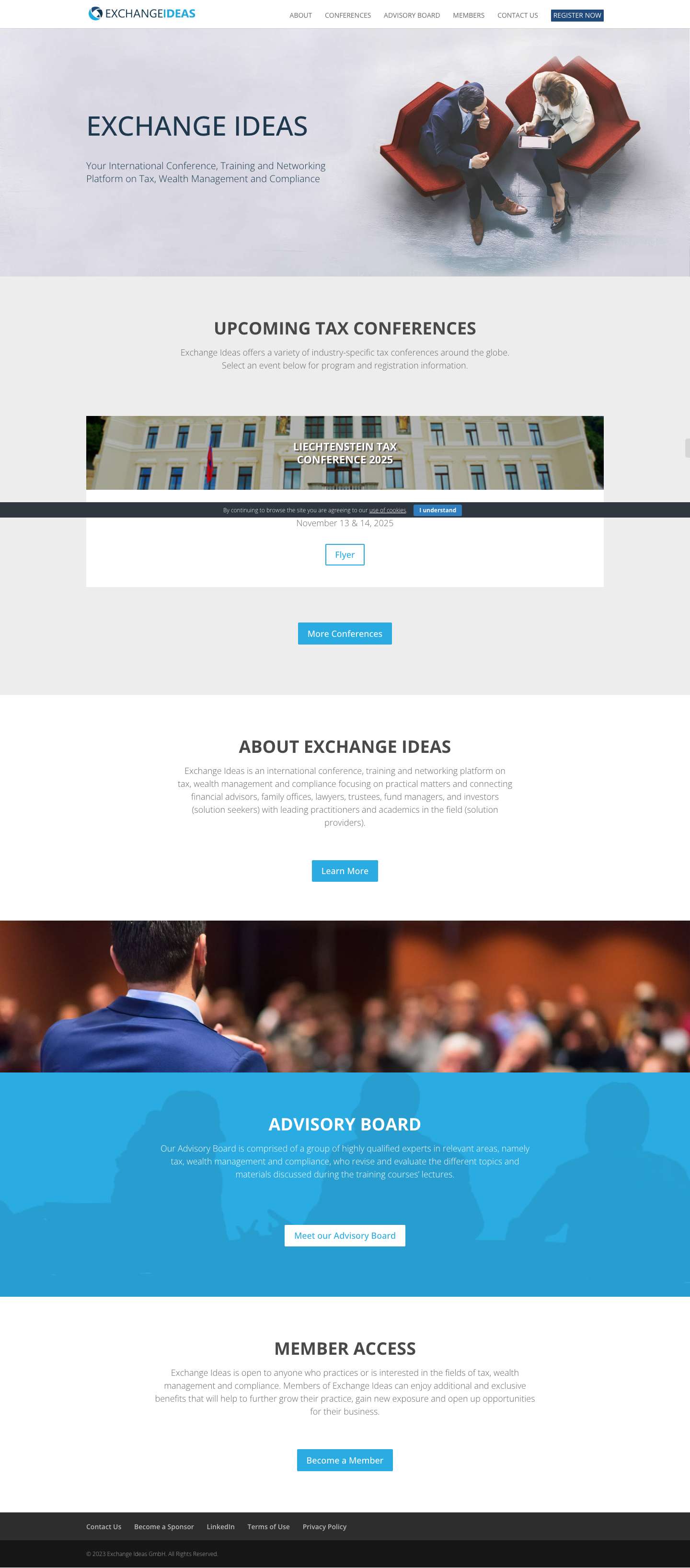 Exchange Ideas - Conferences and Events on International Tax Law - Full Screenshot