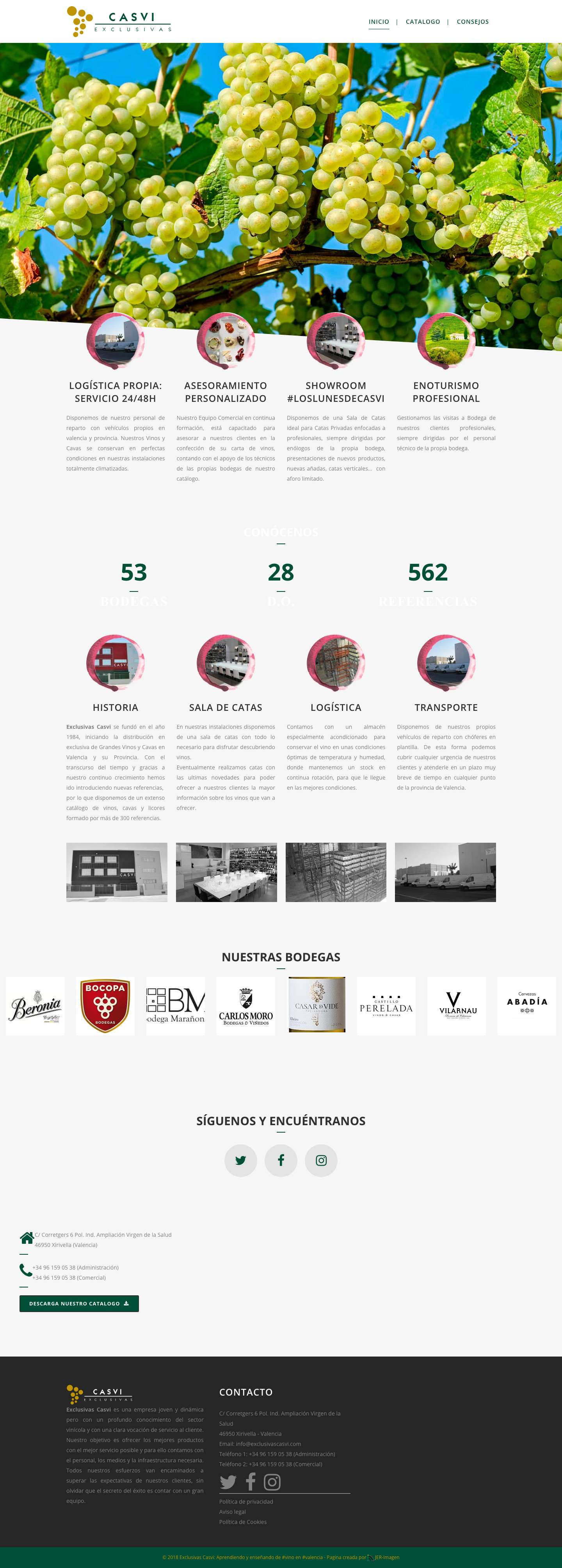 Exclusivas Casvi | Aprendiendo y enseñando de #vino en #valencia - Full Screenshot