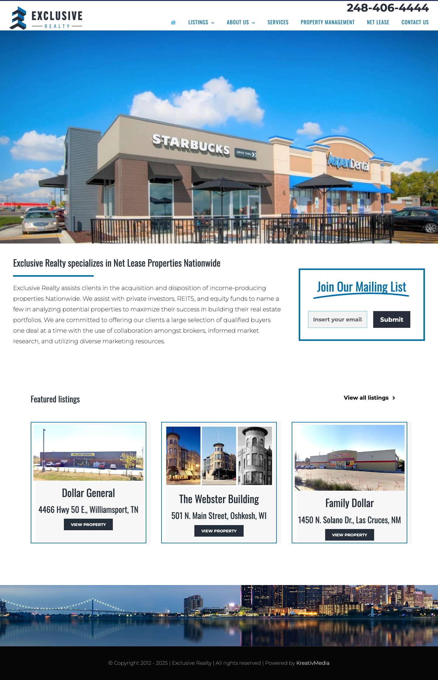 Home - Exclusive Realty - Full Screenshot