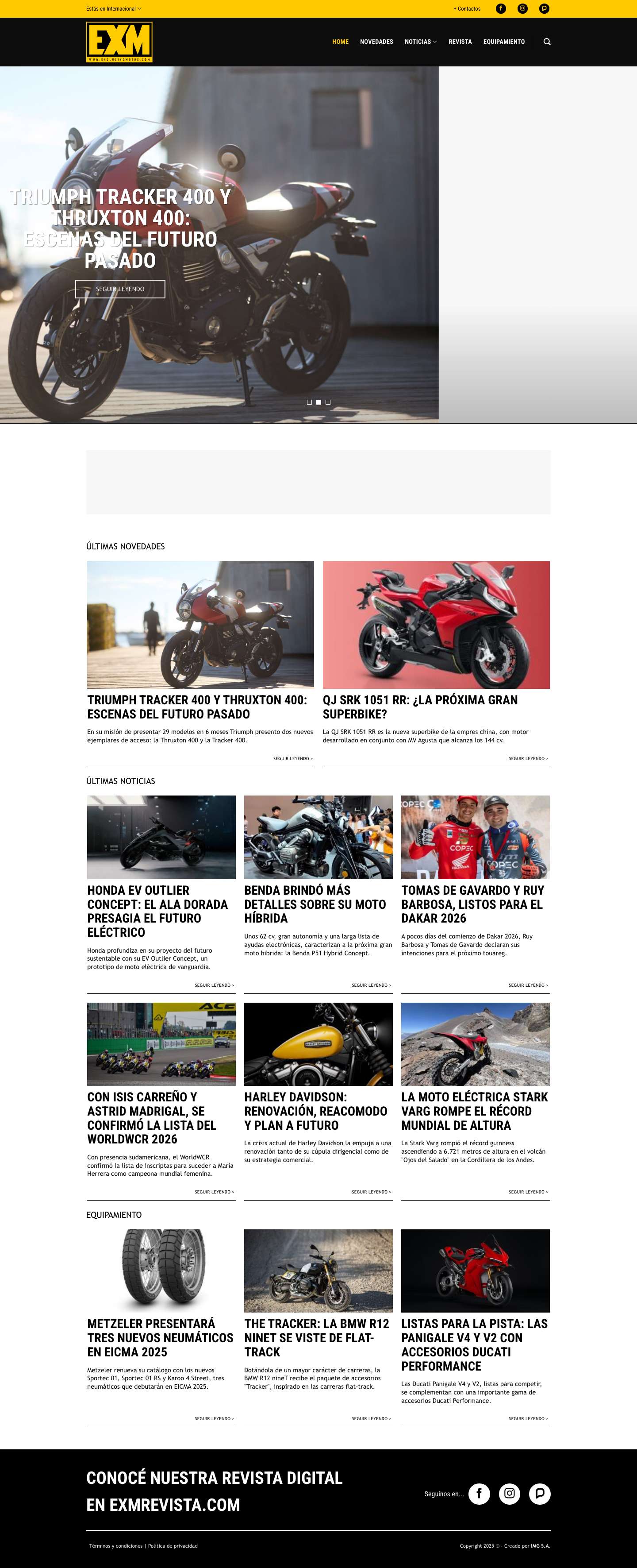 EXM | Noticias y Novedades del Mundo de las Motos - Full Screenshot
