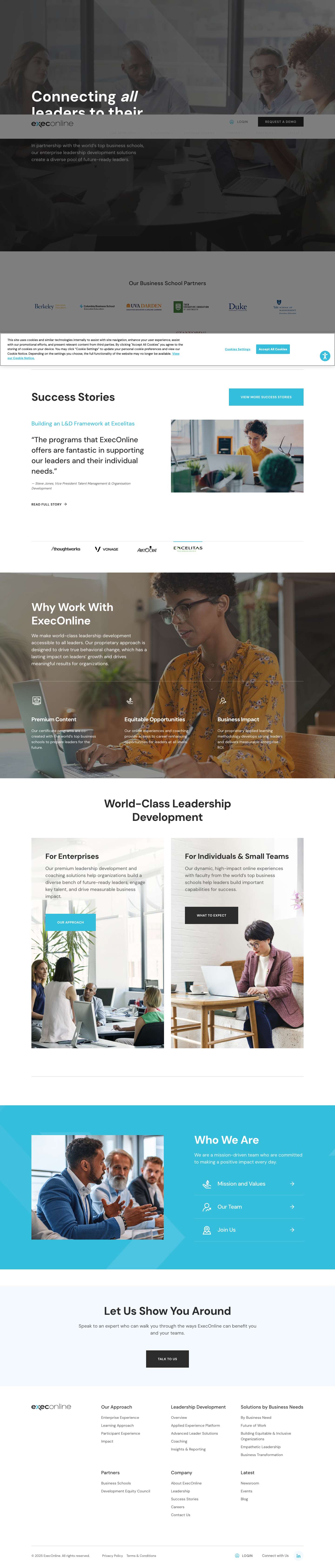 World-class leadership development for all leaders | ExecOnline - Full Screenshot