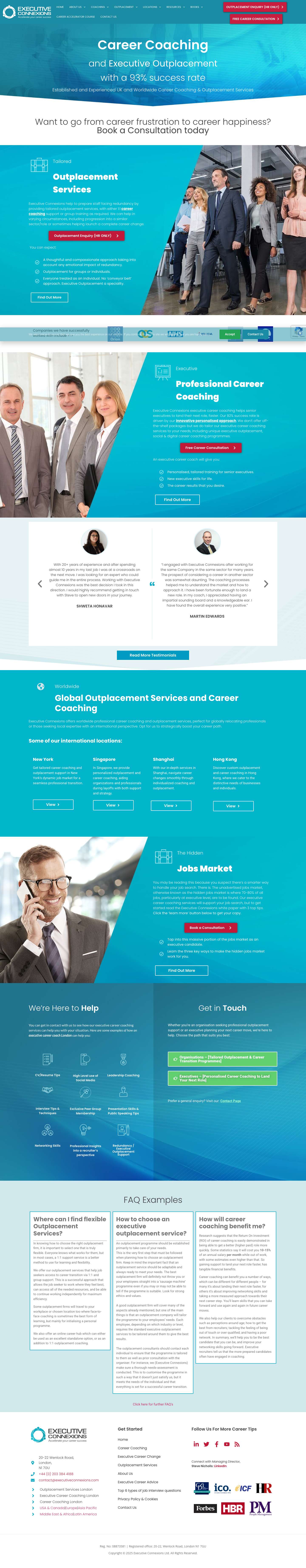 Career Coaching & Outplacement Services - Full Screenshot