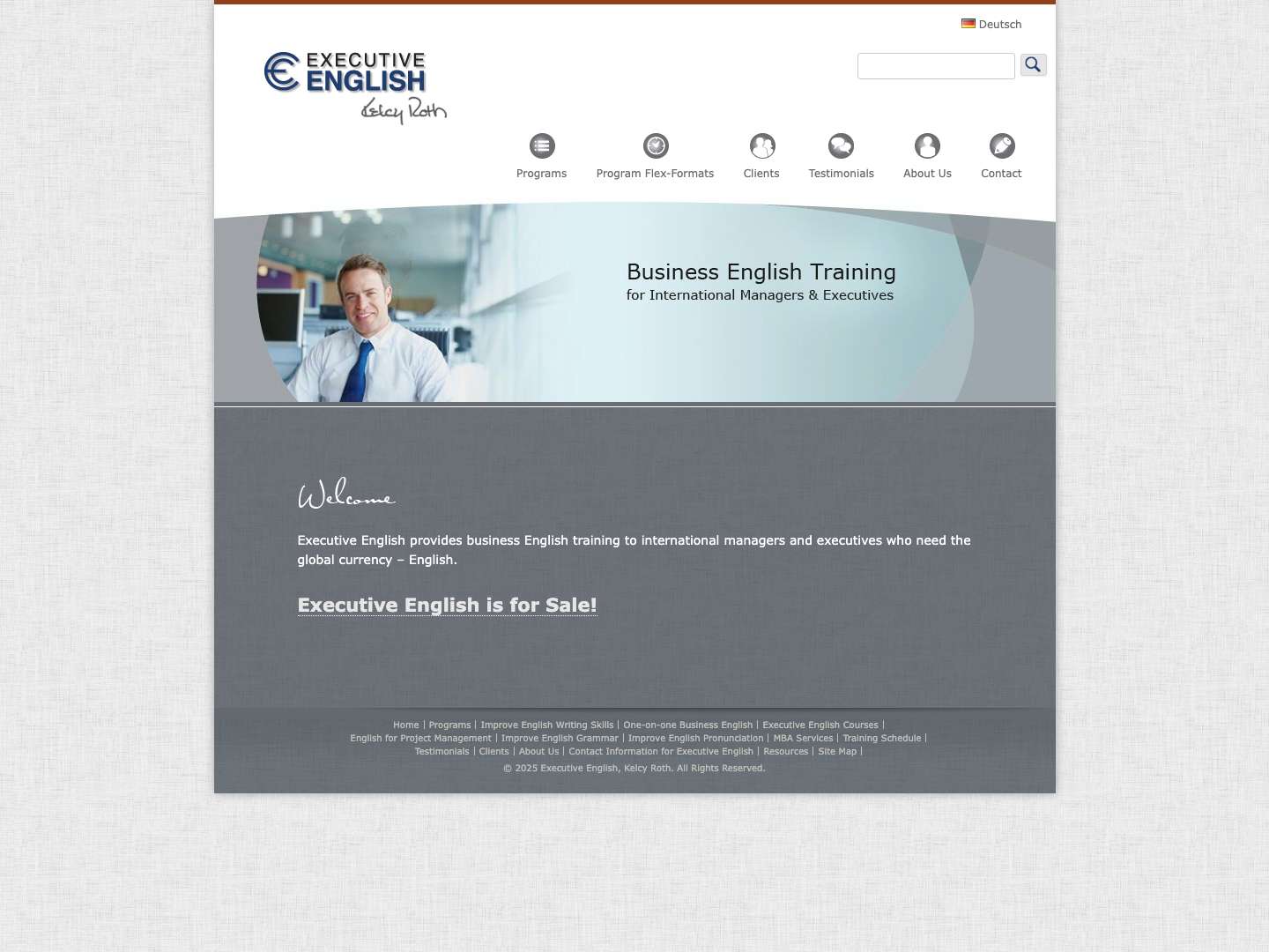 Executive English - Business English Courses for International Managers and Executives - Full Screenshot