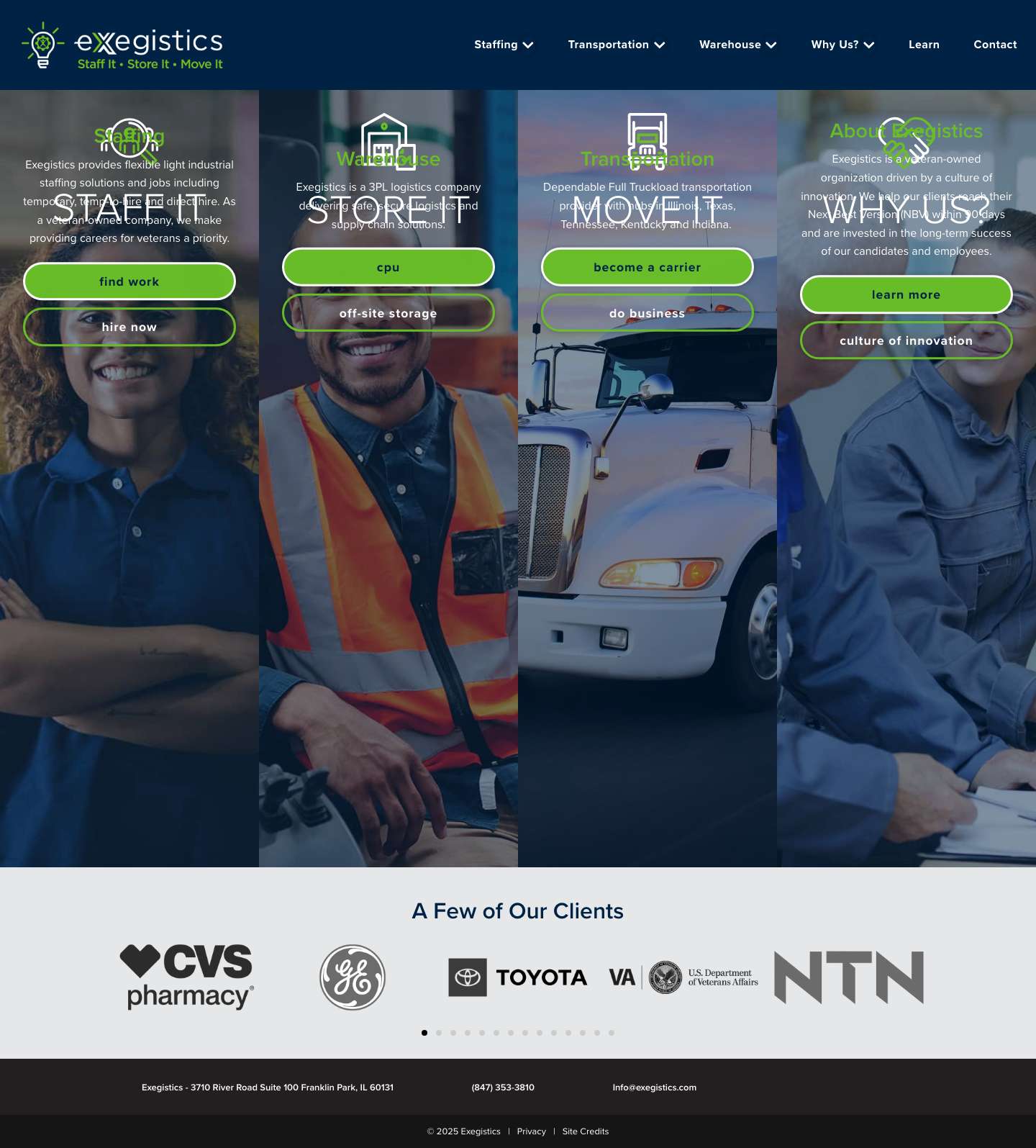 3PL Logistics Company | Exegistics - Full Screenshot